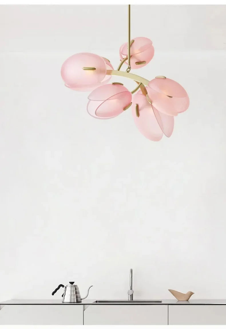 Flower Bud Glass Branch Chandelier