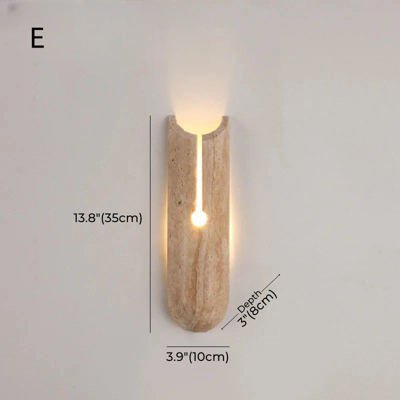 Wandleuchten für den Flur aus Naturstein-Travertin