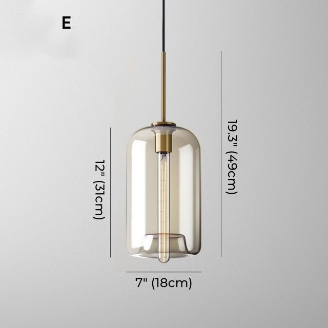 Übergangsmoderne Pendelleuchte aus Glas