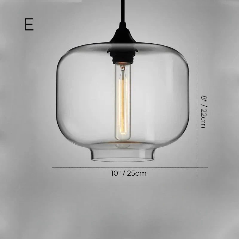 Nordic Simple Clear Glass Pendant Lights, Black