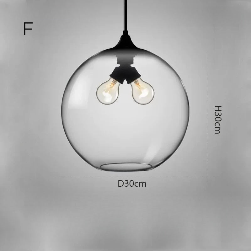 Nordic Simple Clear Glass Pendant Lights, Black