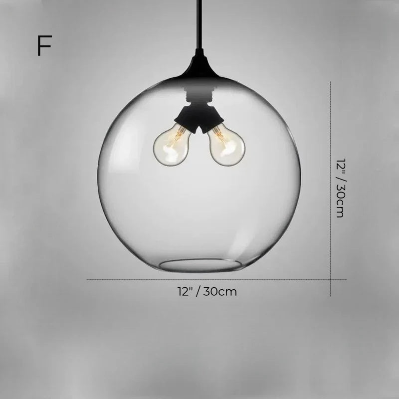 Nordic Simple Clear Glass Pendant Lights, Black