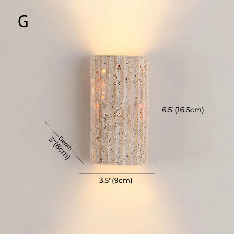 Wandleuchten für den Flur aus Naturstein-Travertin