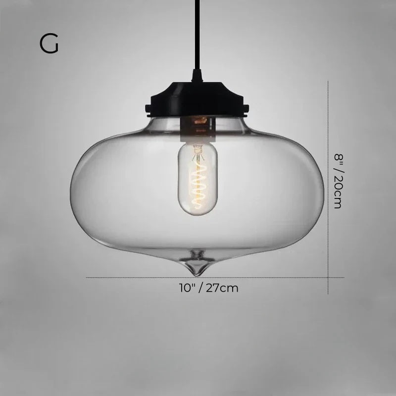 Nordic Simple Clear Glass Pendant Lights, Black