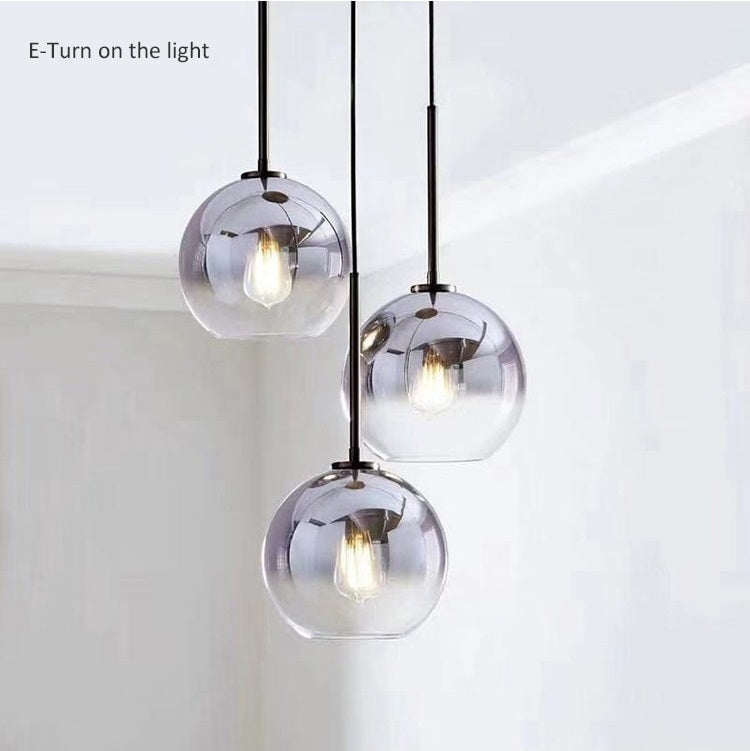 Nordic Smoky Grey Glass Pendant Lights