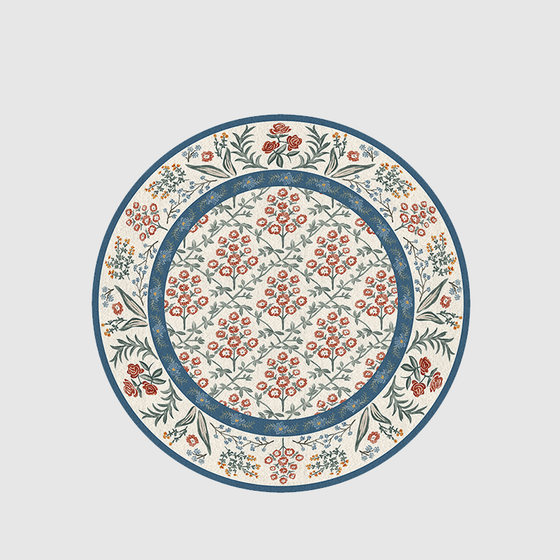 Retro Circular Rural Floral Rugs