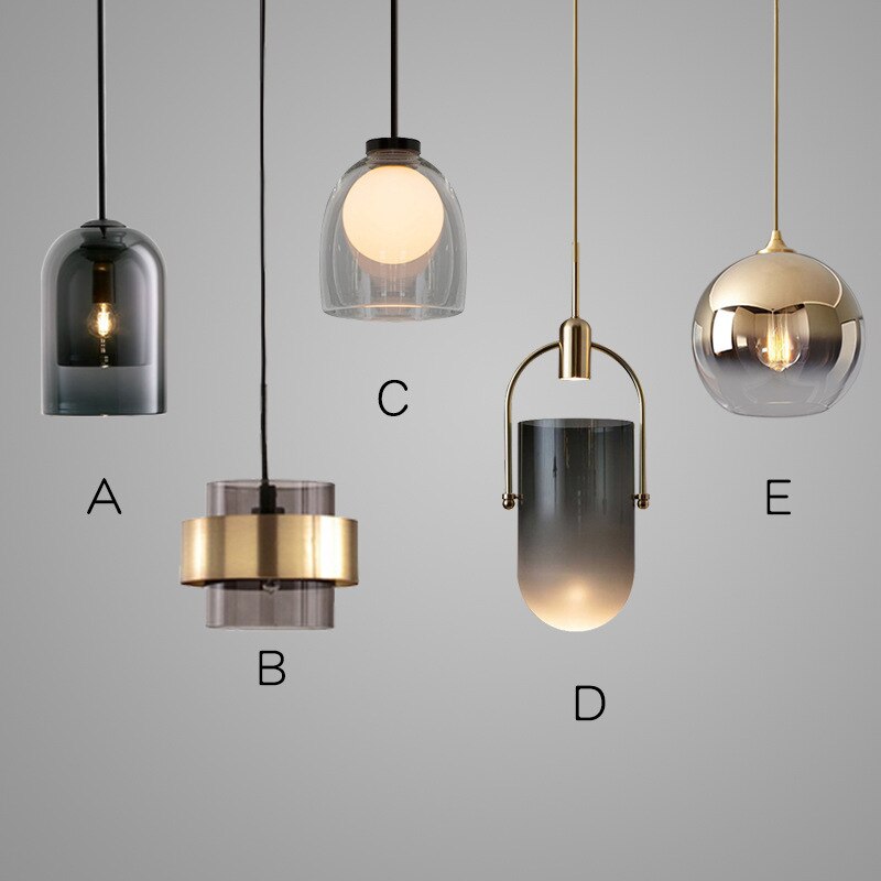 Nordic Smoky Grey Glass Pendant Lights