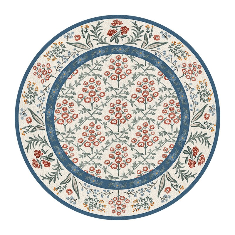 Retro Circular Rural Floral Rugs