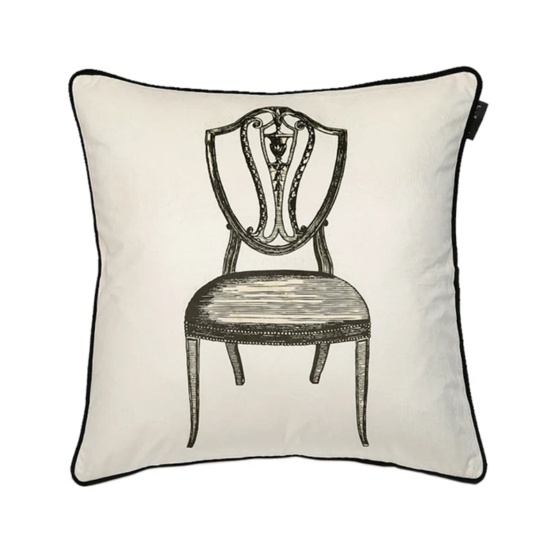 Morandi Chairs Printed Throw Pillow Case