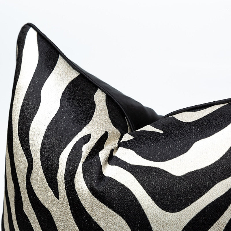 Black and White Zebra Striped Pillow Case