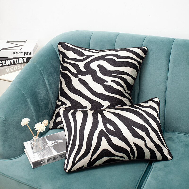 Black and White Zebra Striped Pillow Case