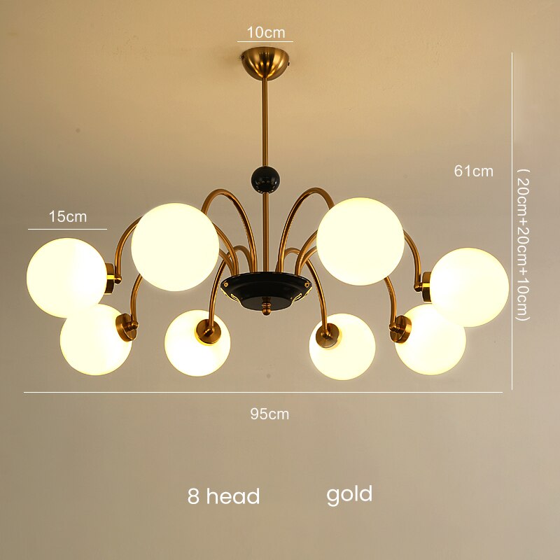 Retro Nordic Gold Classic 5 Heads Chandelier