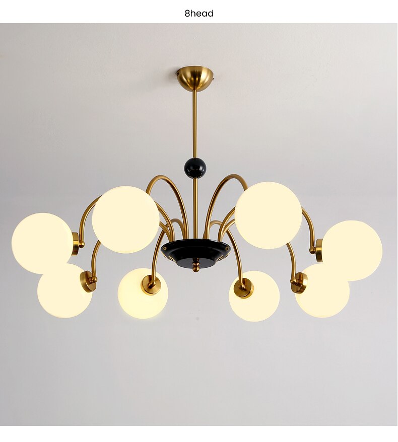 Retro Nordic Gold Classic 5 Heads Chandelier