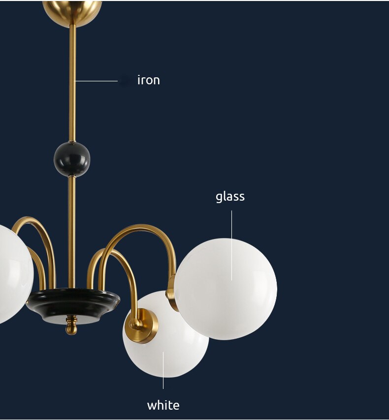 Retro Nordic Gold Classic 5 Heads Chandelier