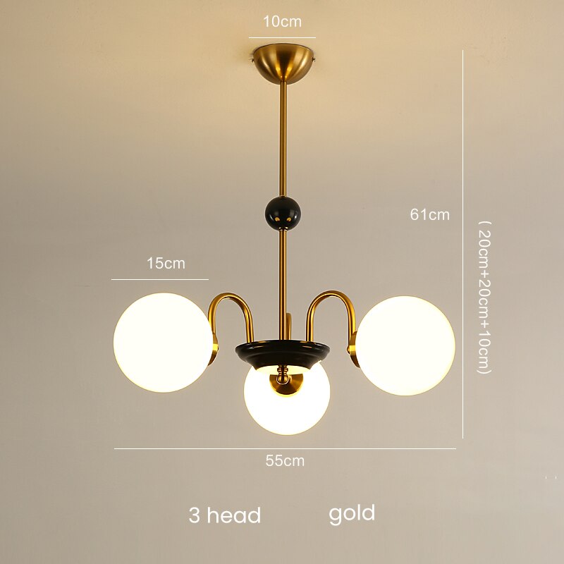 Retro Nordic Gold Classic 5 Heads Chandelier