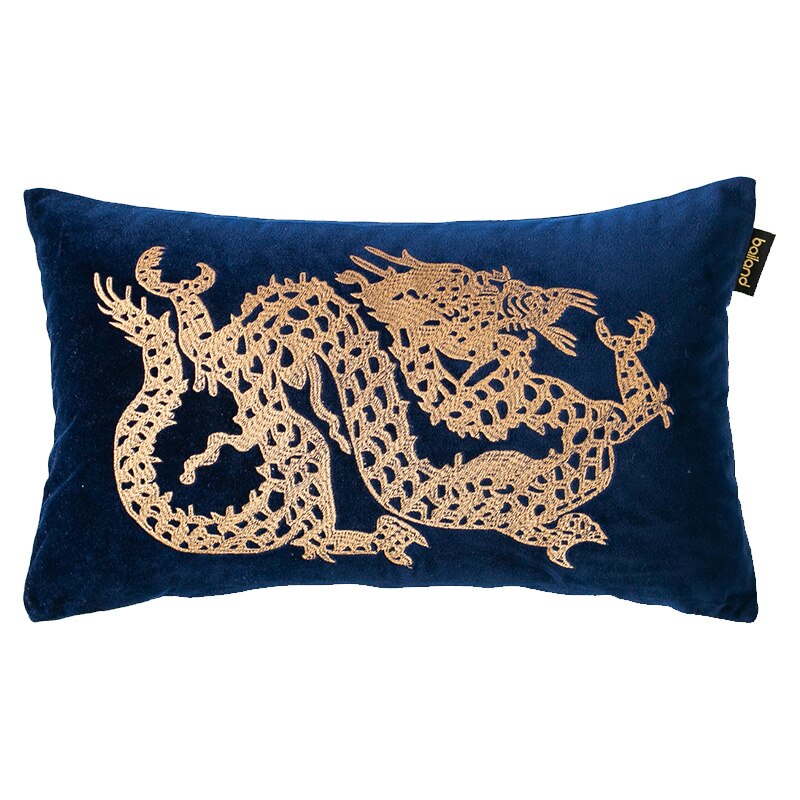 Strong Lion 3D Bronzing Embroidery Decorative Pillow Case