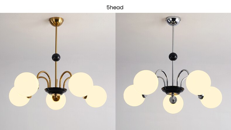 Retro Nordic Gold Classic 5 Heads Chandelier