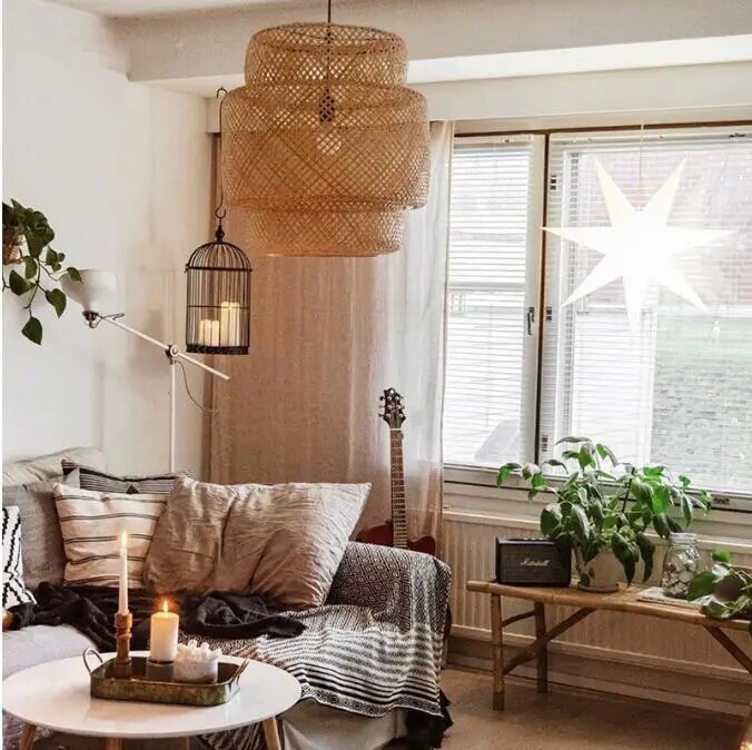 Large Bamboo Pendant Light