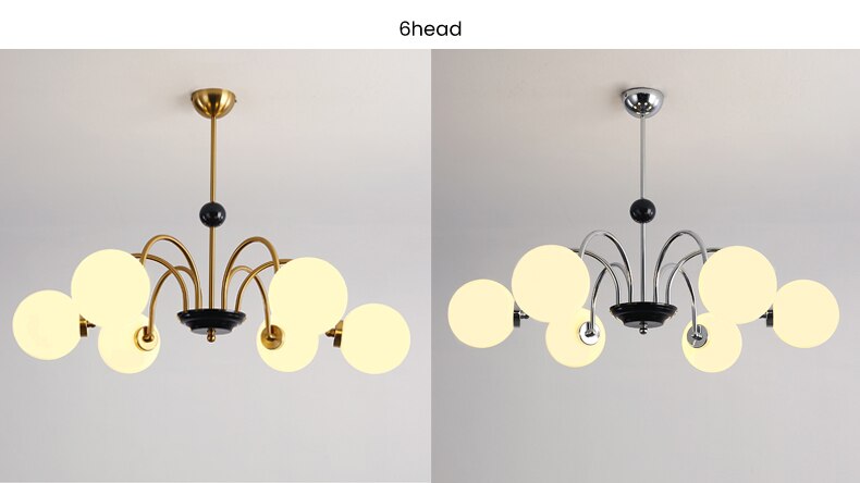 Retro Nordic Gold Classic 5 Heads Chandelier