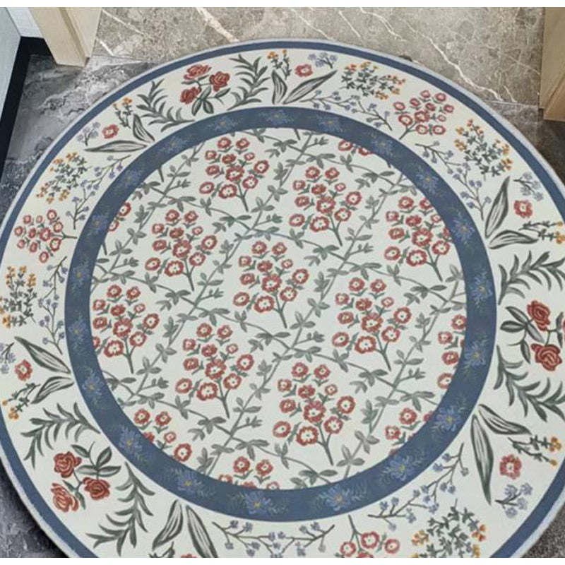 Retro Circular Rural Floral Rugs