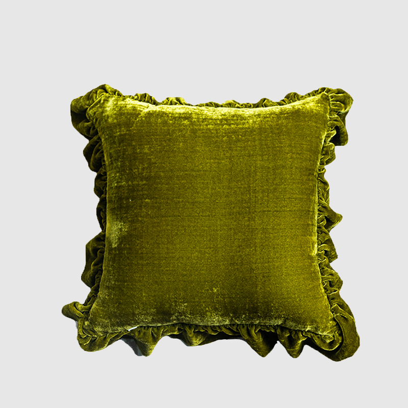 Retro Emerald Green Ruffles Pillow Case