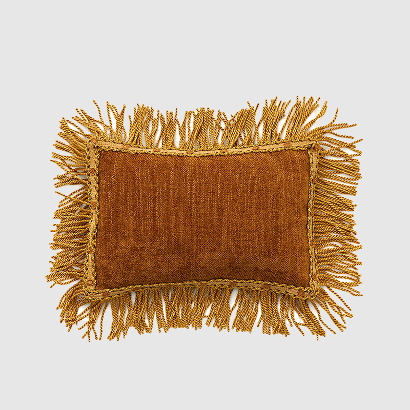 Retro Luxury Lumbar Pillow Case Fringed