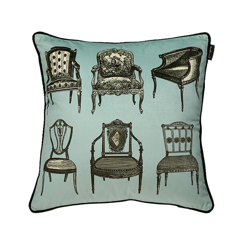 Morandi Chairs Printed Throw Pillow Case