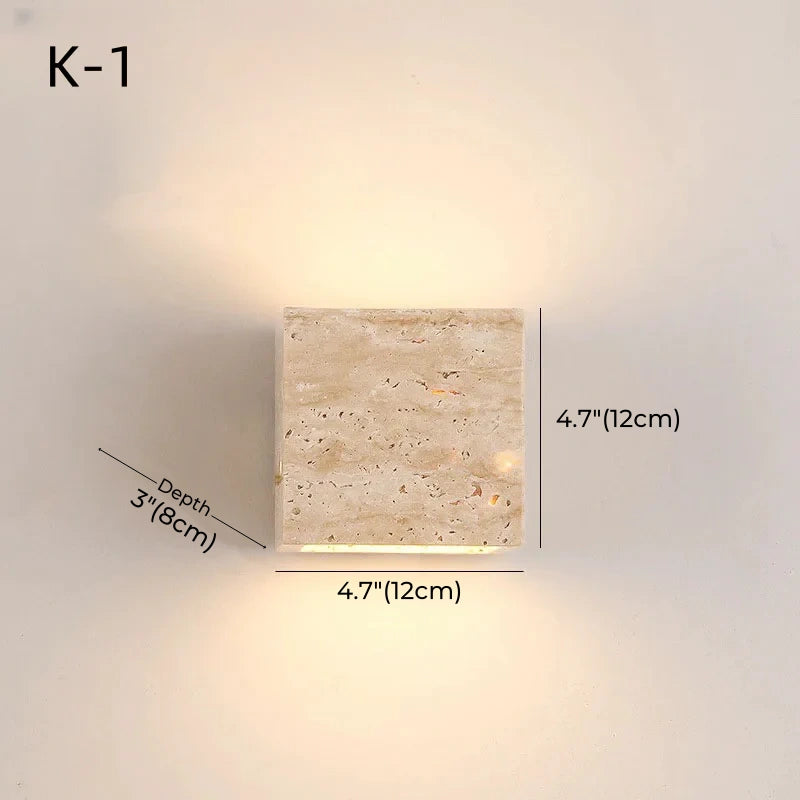 Wandleuchten für den Flur aus Naturstein-Travertin