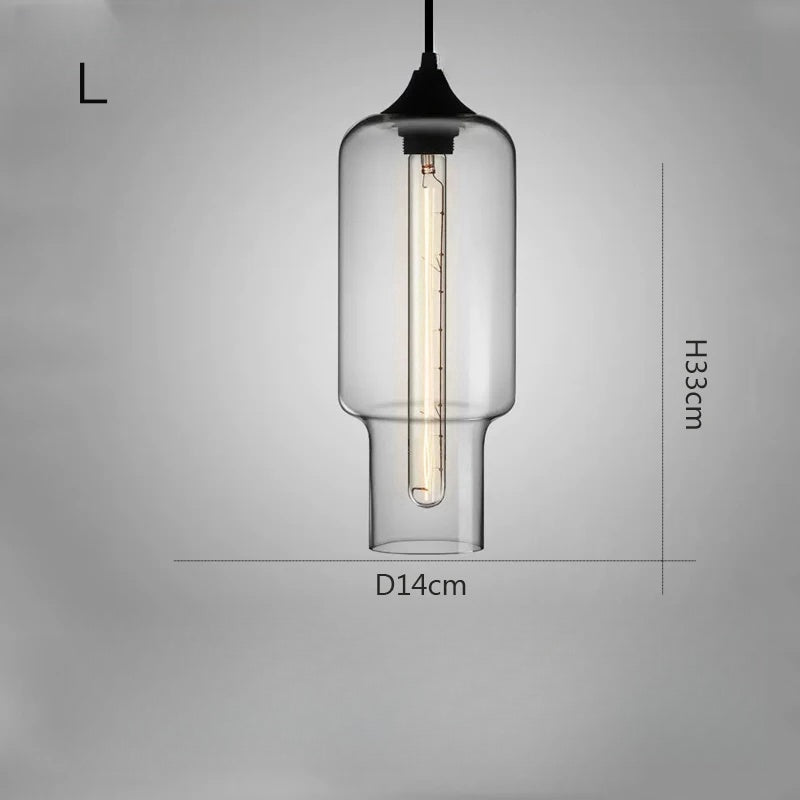 Nordic Simple Clear Glass Pendant Lights, Black