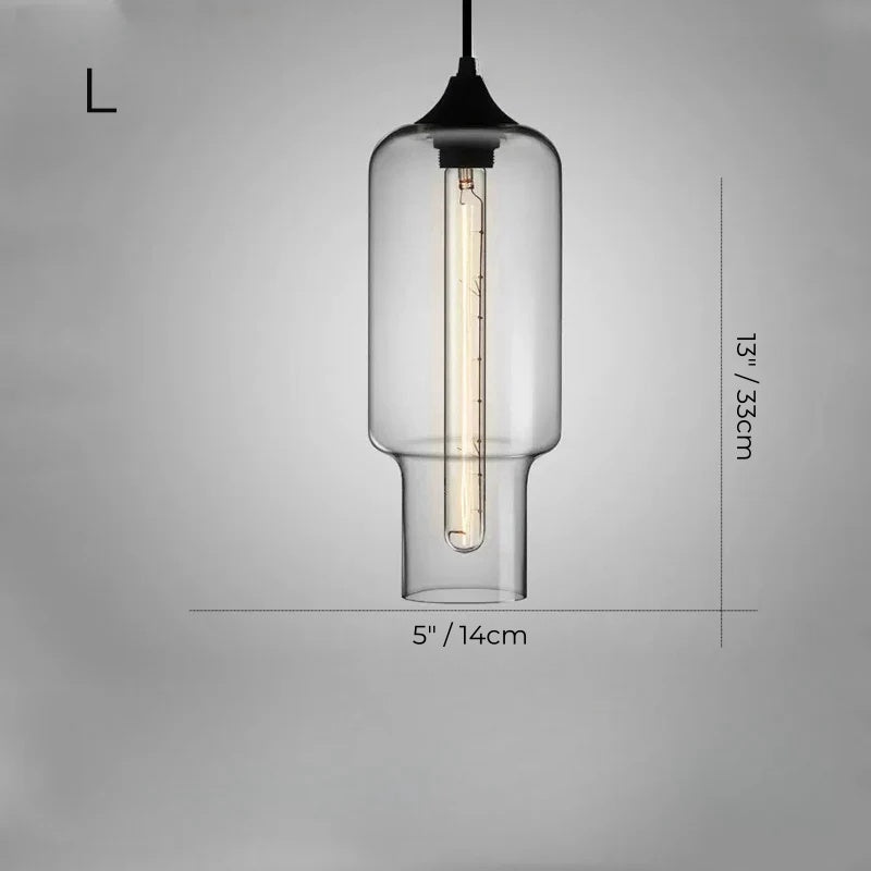 Nordic Simple Clear Glass Pendant Lights, Black