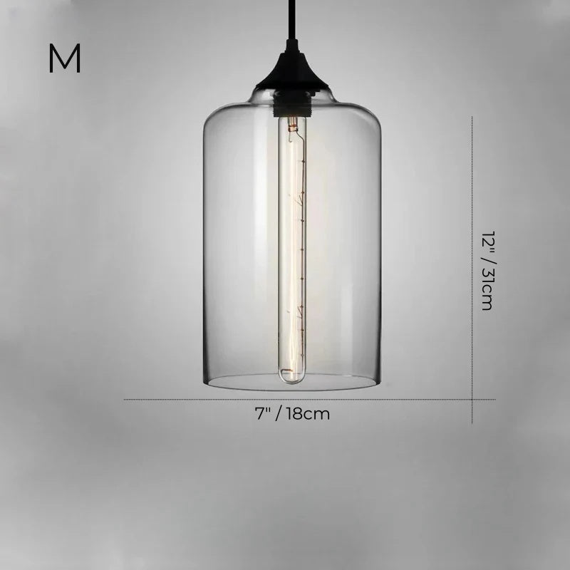 Nordic Simple Clear Glass Pendant Lights, Black