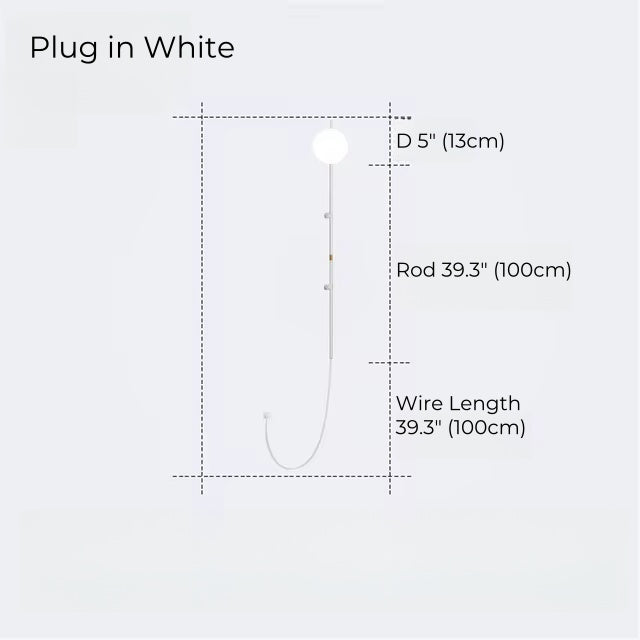 Nordische minimalistische weiße Kugel-Wandleuchte