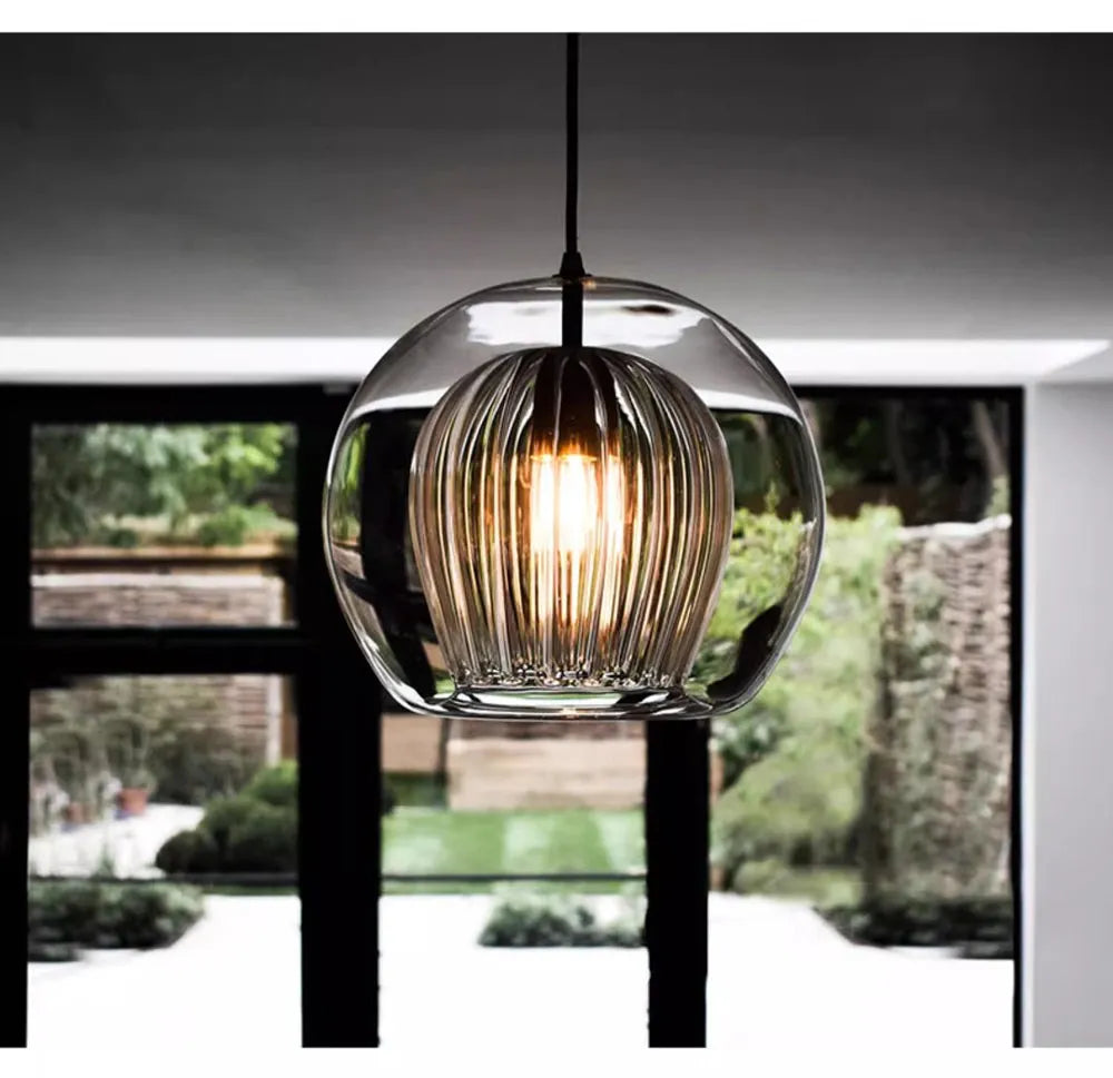 Pristine Dome Liner Glass Pendant Lights