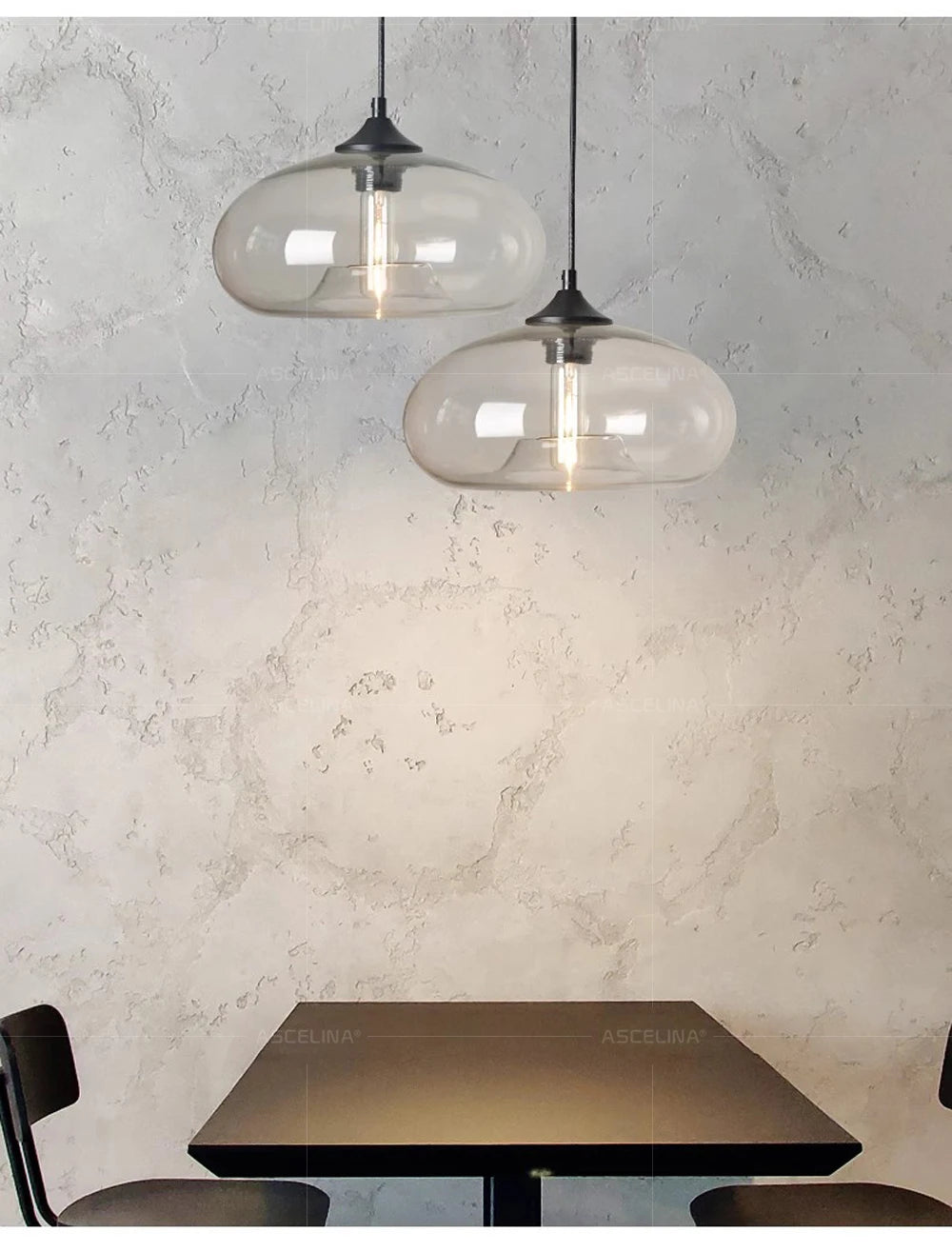 Simple Pure Oval Glass Pendant Lights