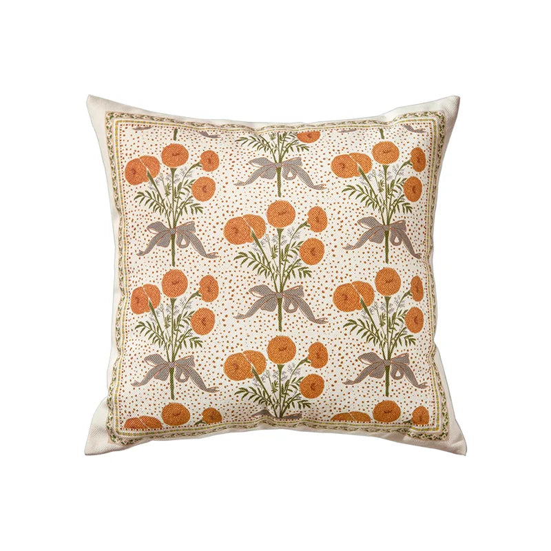 Retro Floral Throw Pillow Case