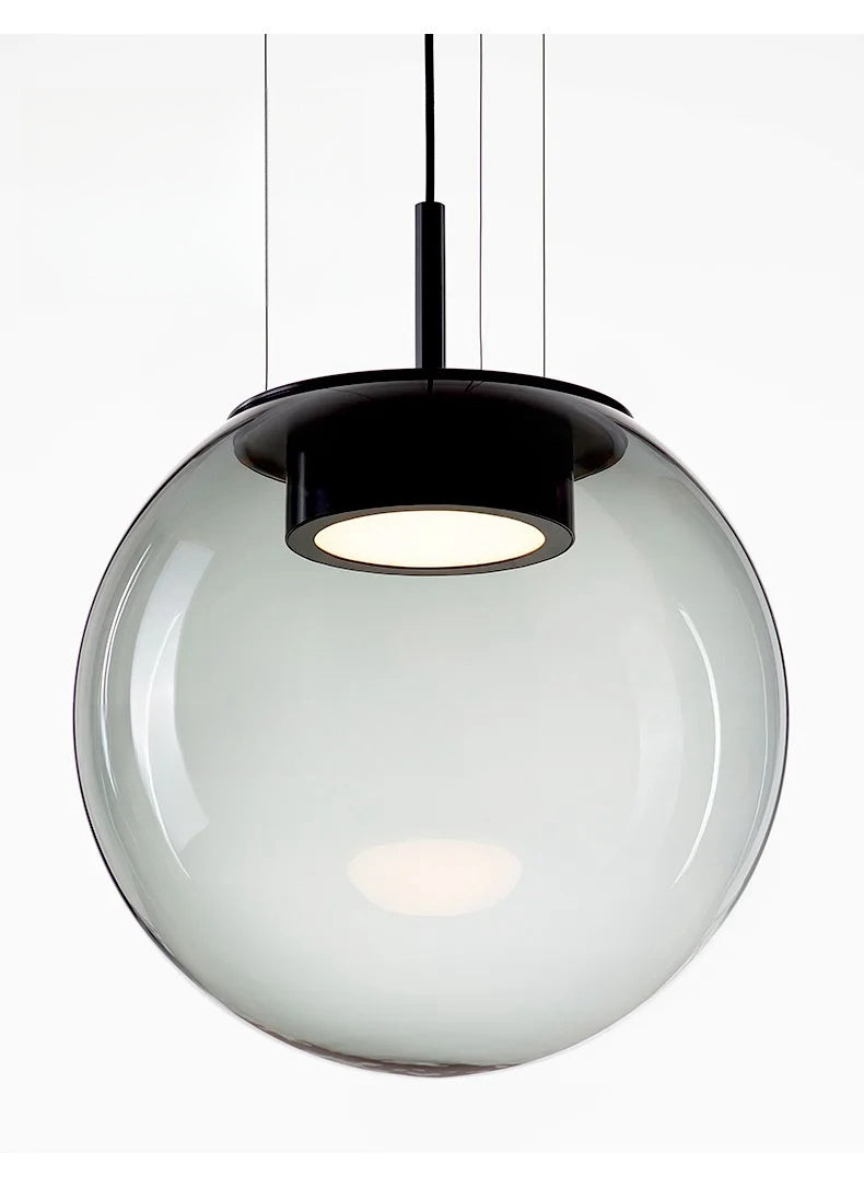 Modern Minimalist Gray Glass Pendant Light