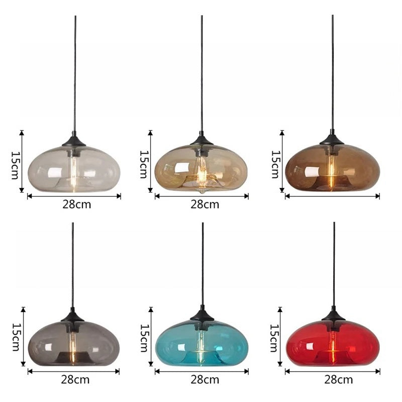 Simple Pure Oval Glass Pendant Lights