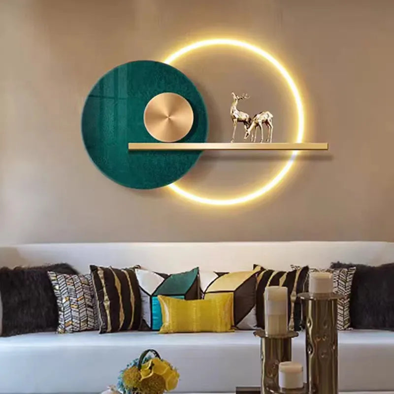 Emerald Halo Gold Antelope LED Wall Sconce