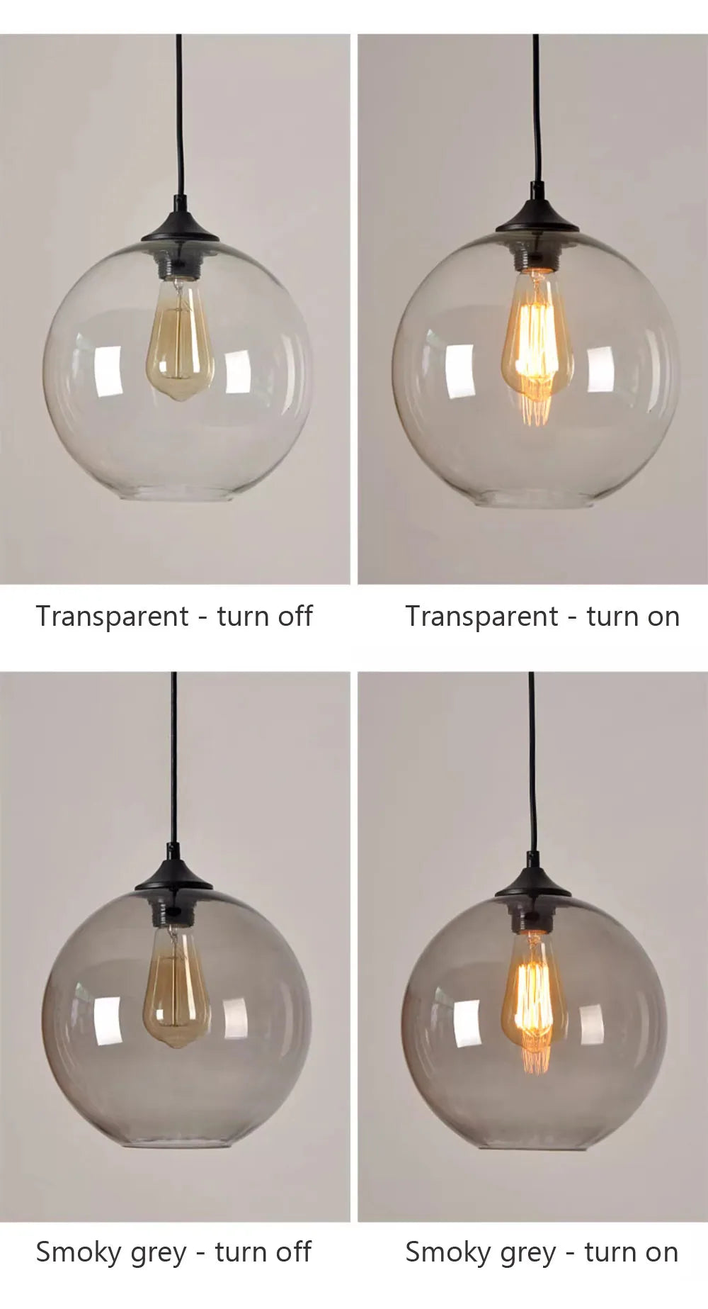 Simple Pure Orb Glass Pendant Lights