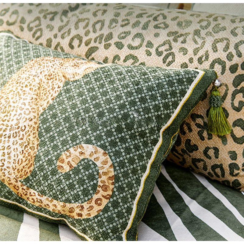 Kissenbezug „Leopard Vintage Green“