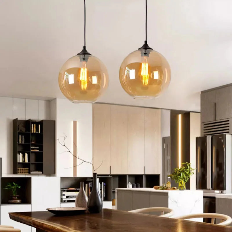 Simple Pure Orb Glass Pendant Lights