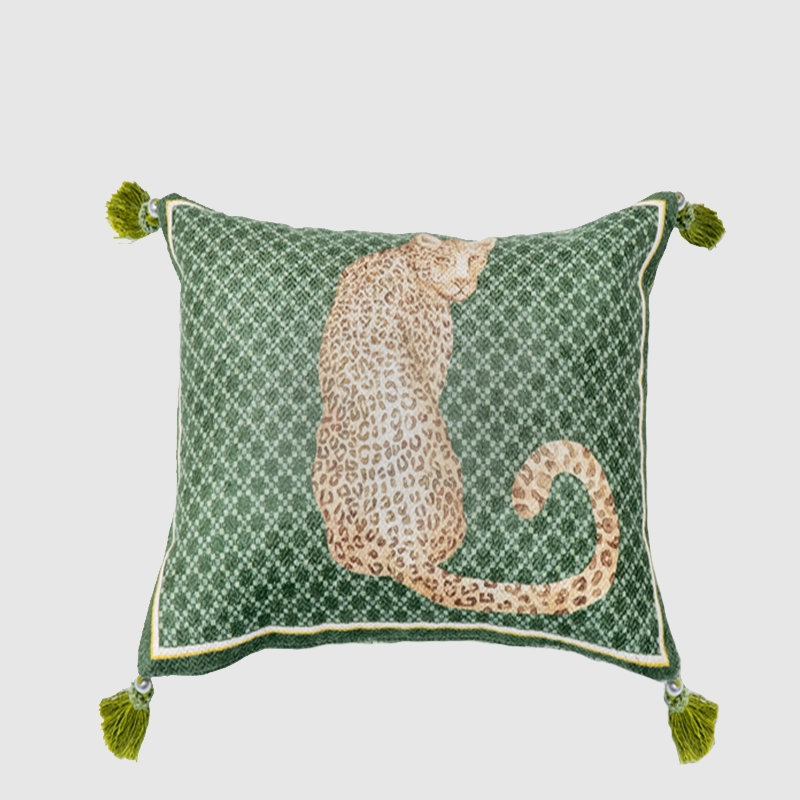 Kissenbezug „Leopard Vintage Green“