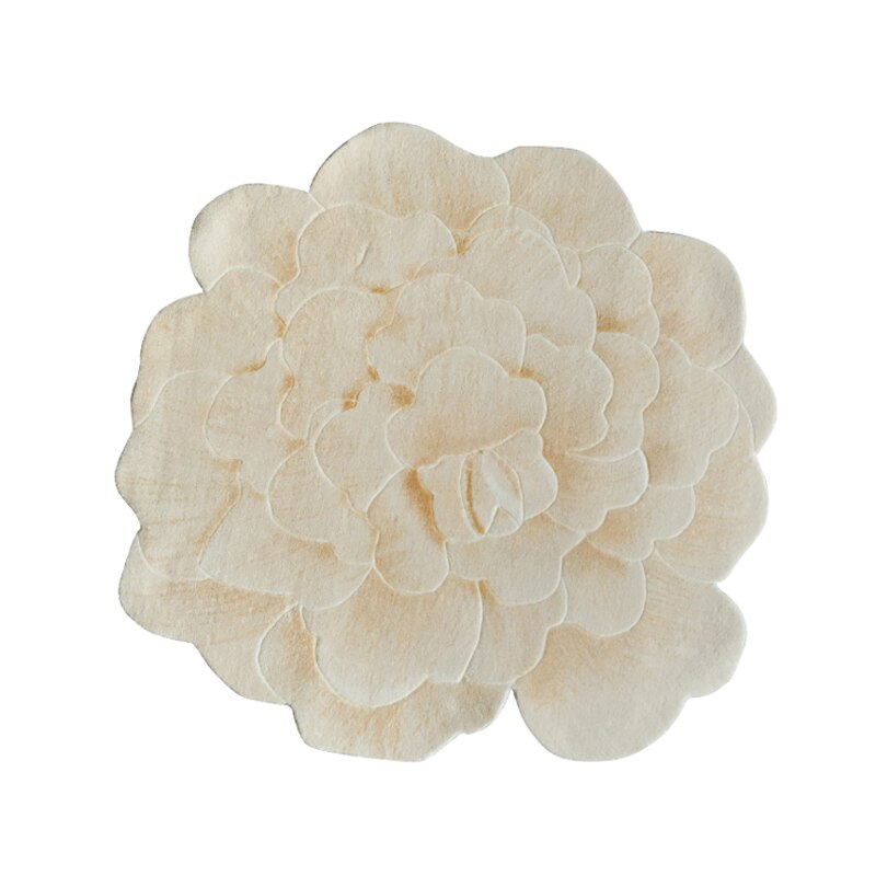 White Peony Floral Hand Carved Rugs