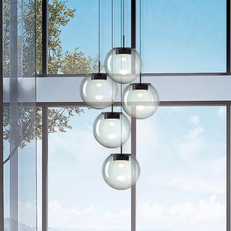 Modern Minimalist Gray Glass Pendant Light