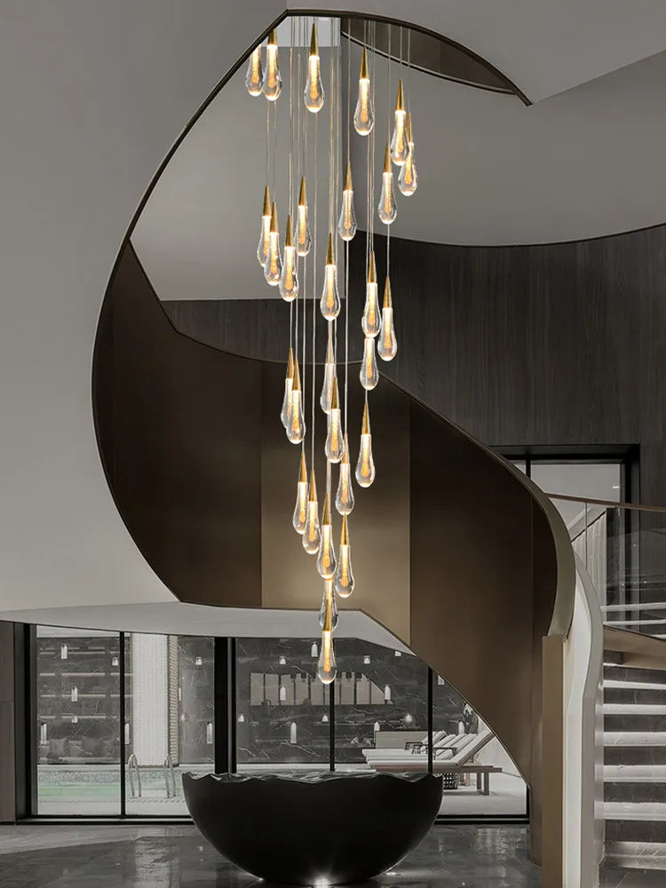 Modern Crystal Raindrop Pendant Light