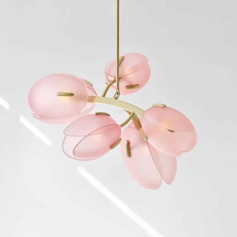 Flower Bud Glass Branch Chandelier