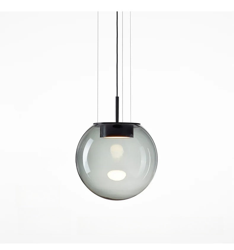 Modern Minimalist Gray Glass Pendant Light