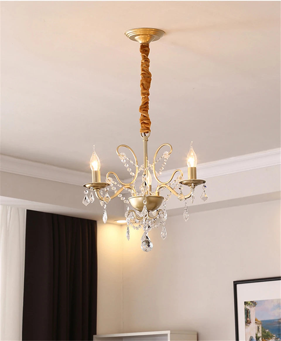 Luxurious Gold Crystal Chandelier