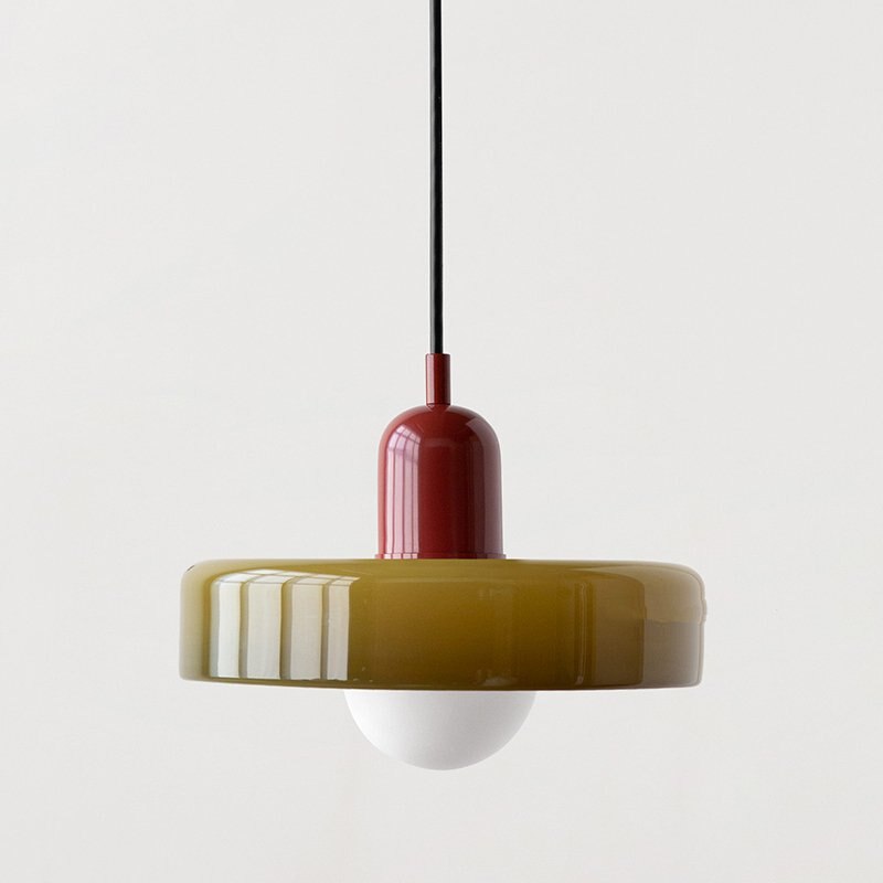 Bauhaus Buntglas Pendelleuchte