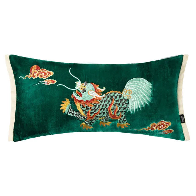 Embroidery Peacock Pillow Case